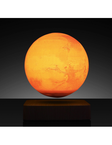 Globe Mars lumineux en lévitation