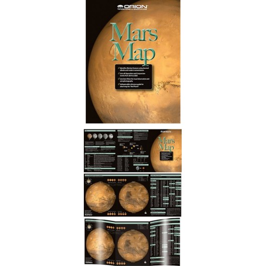 Carte&Guide d'observation de Mars plastifiée