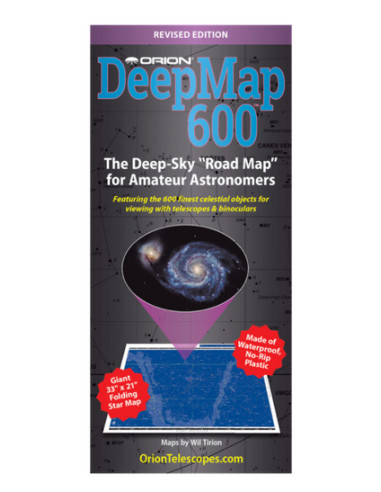 Carte du ciel pliante plastifiée Orion Deep Map 600