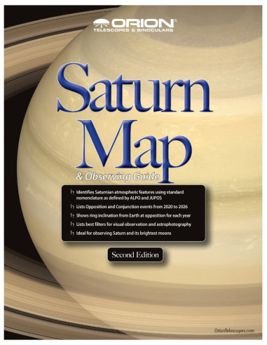 Carte&Guide d'observation de Saturne plastifiée